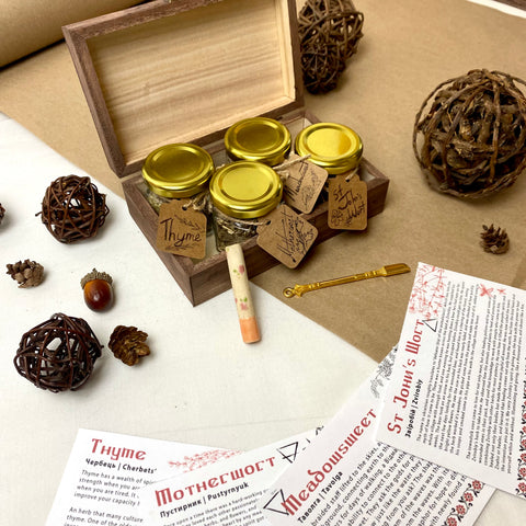 Soothing Herb Smoke Box | Ukrainian Folk Herbs | Hand-Painted Box